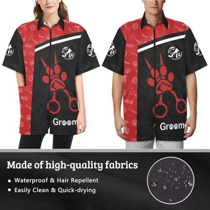 Custom Pet Grooming Smock, Personalized Dog Groomer Jacket - Image 5