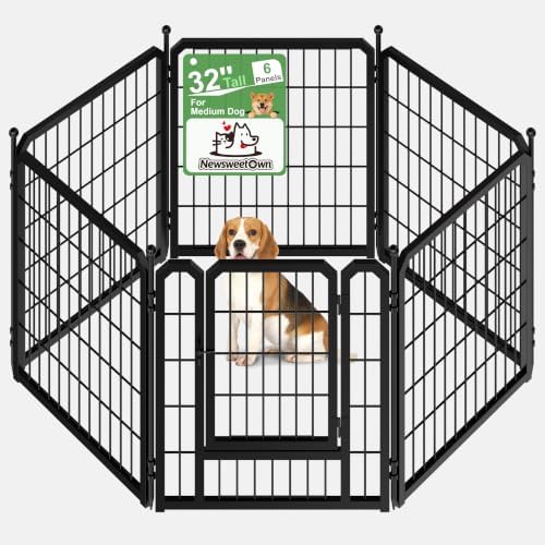Indoor Dog Playpen, 32 Inch 6 Panels Puppy Playpen by Newsweetown