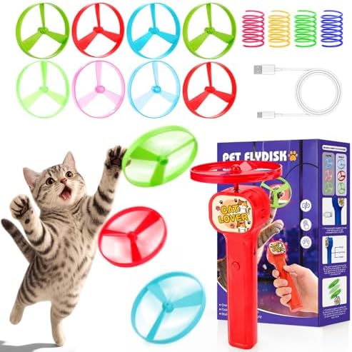 BABORUI Cat Toy Disc Launcher, Rechargeable Interactive Cat Fetch Toy Launcher by BABORUI