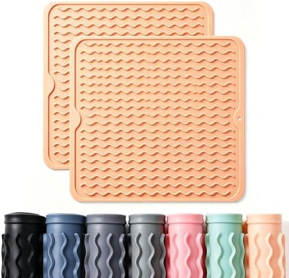2 Pack Caketime Silicone Dish Drying Mat by CAKETIME