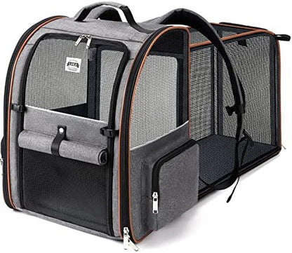 Extra Large Cat Backpack Carrier Expandable Pet Carrier Backpack by LEKEBOBOR
