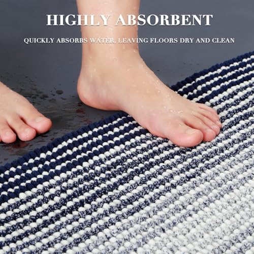 BSICPRO Bathroom Rugs Sets 2 Piece, Non Slip Striped Bath Mats - Image 5