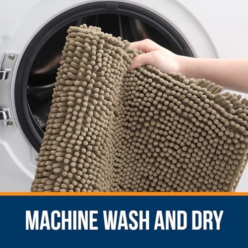 OLANLY Bathroom Runner Rugs 45x27, Extra Soft Absorbent Chenille Bath Rugs - Image 5
