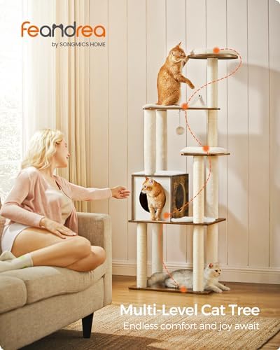Feandrea Cat Tree, 64.6-Inch Multi-Level Tower - Image 2