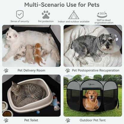 Siedihit Dark Grey Puppy Playpen - Image 4