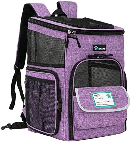 PetAmi Dog Backpack Carrier, Airline Approved 4-Way Entry Cat Bag by PetAmi