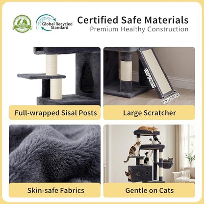 Heybly Cat Tree, 74-Inch Streamlined Cat Tower - Image 6
