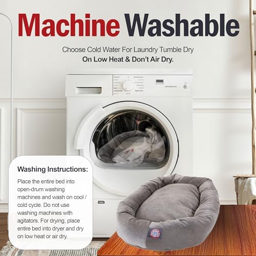 Majestic Pet 40 Inch Micro Velvet Calming Dog Bed Washable – Cozy Soft Round - Image 6