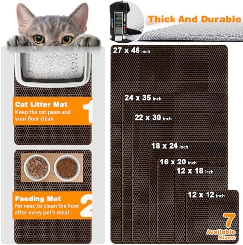 Cat Litter Mat 12"x18", Double Layer EVA litterbox Mat - Image 2