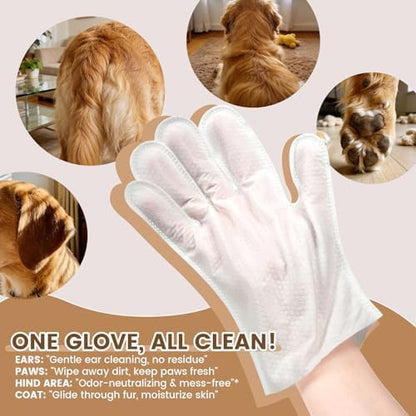 IMMHABI 100 Count Cleaning Deodorizing Pet Glove Wipes - Image 3