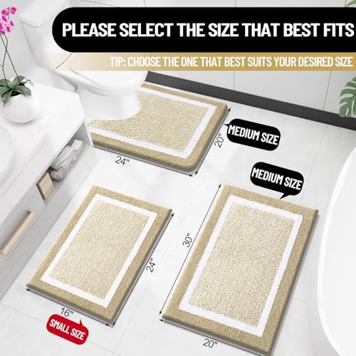 OLANLY Small Bathroom Rugs 24x16, Absorbent Microfiber Bath Rugs - Image 2