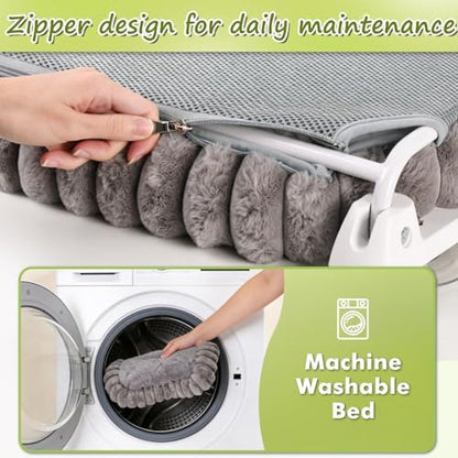 Zoratoo 2PC Cloud-Cuddle Cat Window Perch, Foldable Cat Hammock, L Grey - Image 4