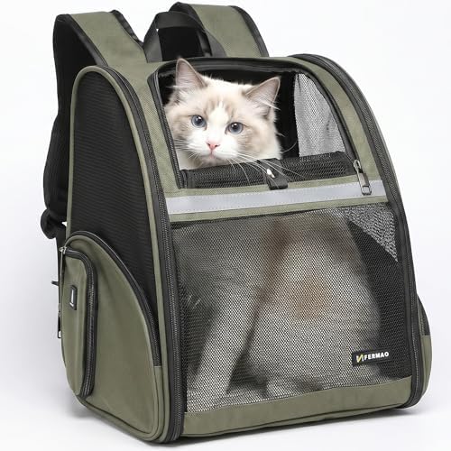Cat Backpack Carrier for Small Dogs and Medium cat Puppy Kitten Bunny Pet by FERMAO