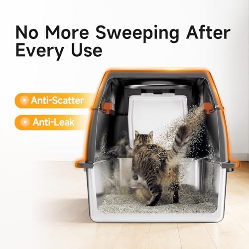 XL Enclosed Stainless Steel Litter Box - Image 3