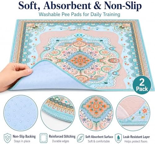 Aitmexcn Washable Pee Pads for Dogs, 2 Reusable Puppy Pads - Image 2