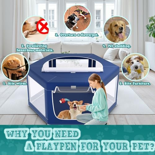 XVISHX 45x45 Inches Hexagonal Type Puppy Playpen, Dog Playpen - Image 2