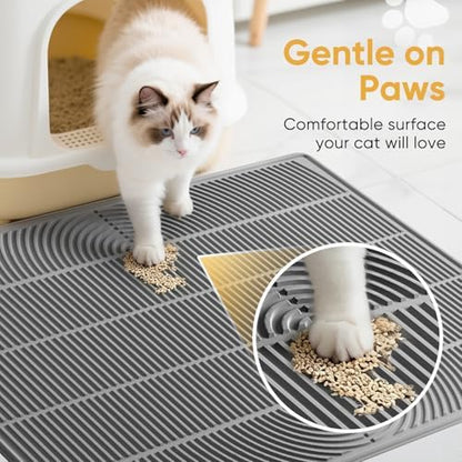TRZZ XXL Cat Litter Mat, Large Silicone Waterproof Mat - Image 5