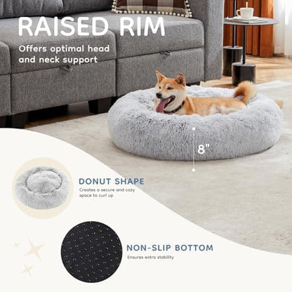 DUMOS 30.7 Inch Large Donut Dog Bed - Image 4