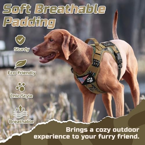 rabbitgoo Tactical Dog Harness for Large, No Pull Military Service Vest - Image 3