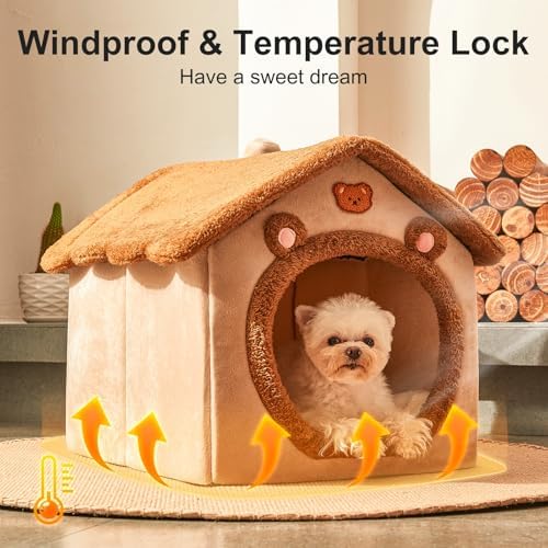 Cute Cat Beds for Indoor Cats, Foldable Cat House - Image 4