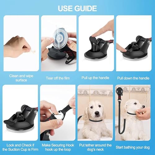 Dog Bathing Tether with Suction Cup Adjustable Collar - Image 5