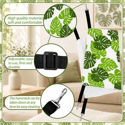 Jetec 2 Pack Cat Hammock for Cage, Monstera Leaf - Image 6
