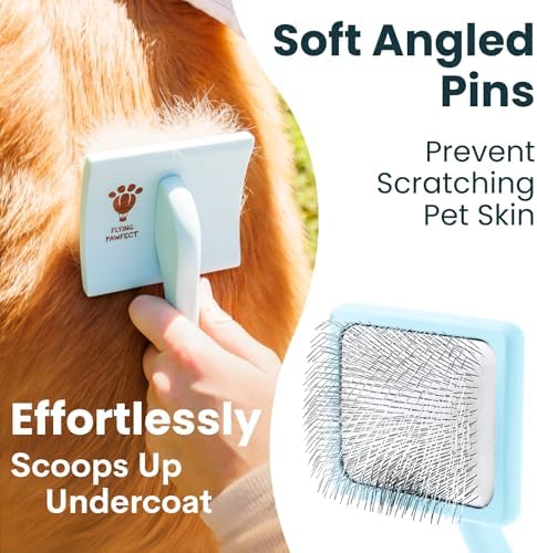 Pet Slicker Brush With Soft Massage Grooming Stainless Steel Pins - Image 3