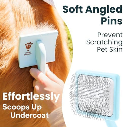 Pet Slicker Brush With Soft Massage Grooming Stainless Steel Pins - Image 3