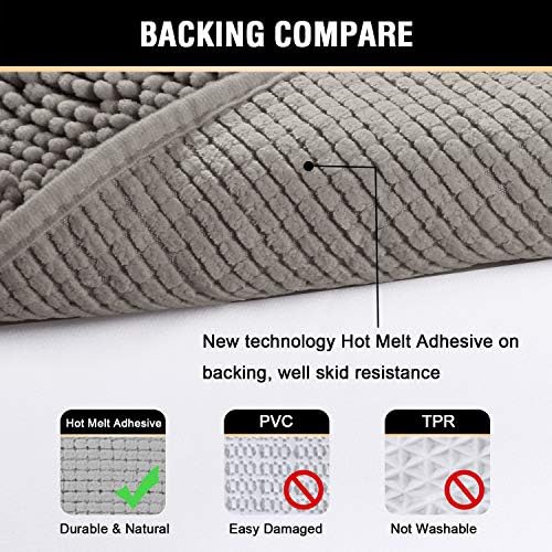 H.VERSAILTEX Microfiber Bath Rugs Chenille Floor Mat Ultra Soft Washable - Image 6