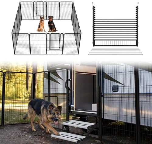 FXW Rollick Dog Playpen with RV Step Grid, 16 Panels by FXW
