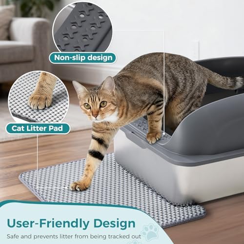 OLIXIS Stainless Steel Large Cat Litter Box - Image 3