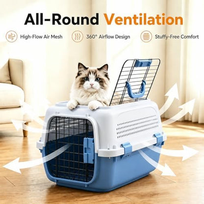 23" Airline Approved Cat Carrier Hard Shell, Dual-Entry Pet Carrier - Image 4