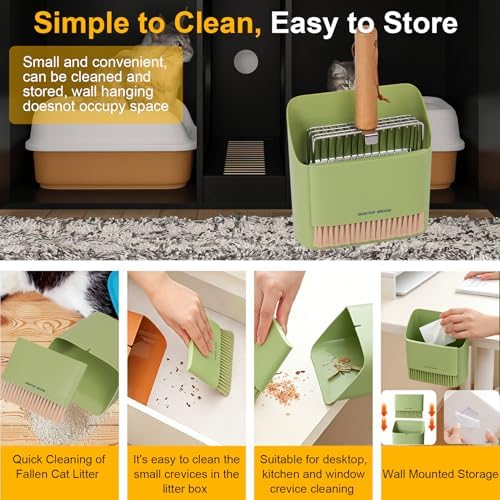 Cat Litter Scoop with Holder, Heavy Duty Stainless Steel Kitty Scooper - Image 6