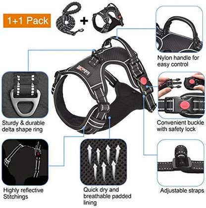 tobeDRI No Pull Dog Harness Adjustable Reflective Oxford Easy Control Medium - Image 3