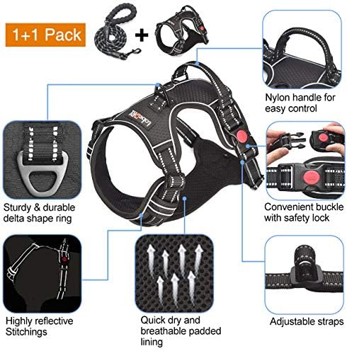 tobeDRI No Pull Dog Harness Adjustable Reflective Oxford Easy Control Medium - Image 2