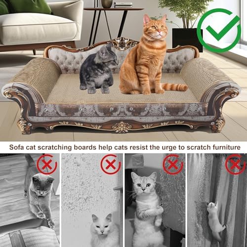 COOZMENT Sofa Shaped Scratching Couch, Thick Scratching Cardboard, Lounge Bed - Image 4