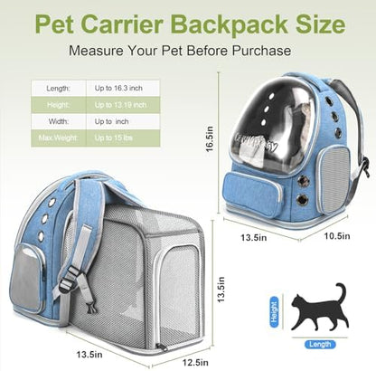 Cawypety Expandable Cat Backpack Large Space Cat Bubble Backpack Carrier - Image 2
