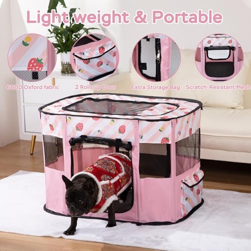 XRG Foldable Pet Playpen, Indoor Cat cage Puppy Crates M - Image 5