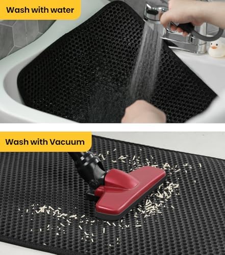 Cat Litter Trapping Mat, Hexagon Grids & Anti-Leak Base, Machine Washable - Image 7