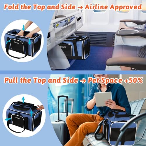 Petskd Top and Side Expandable Small Pet Carrier Airline Approved - Image 2