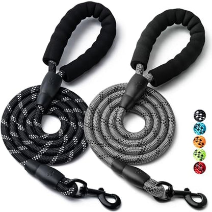 2 Pack Dog Leash, Heavy Duty Nylon Rope Pet Leashes by BOOMIBOO