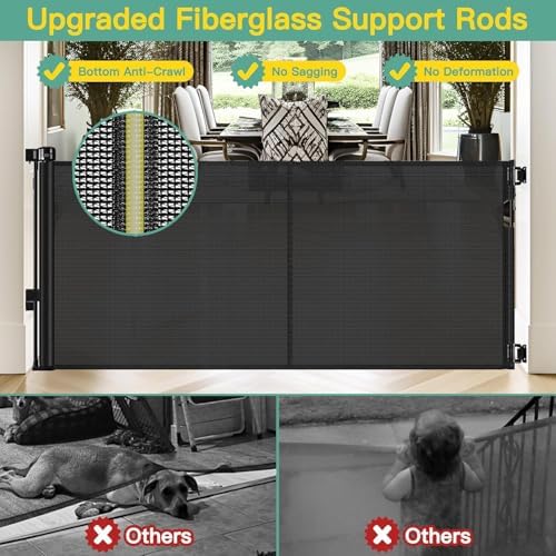 Reinforced 60" Wide Retractable Baby Gates - Image 2