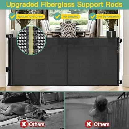 Reinforced 60" Wide Retractable Baby Gates - Image 2