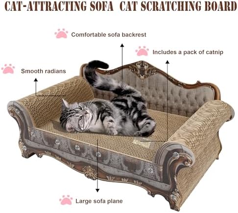 COOZMENT Sofa Shaped Scratching Couch, Thick Scratching Cardboard, Lounge Bed - Image 5