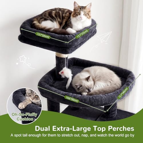 Globlazer 81in Cat Tree for Large Cats, Extra Tall Tower, Dark Grey - Image 2