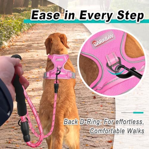 BARKBAY Dog Harness for Medium Sized Dog No Pull Mesh 2 Clips Dog Vest - Image 3