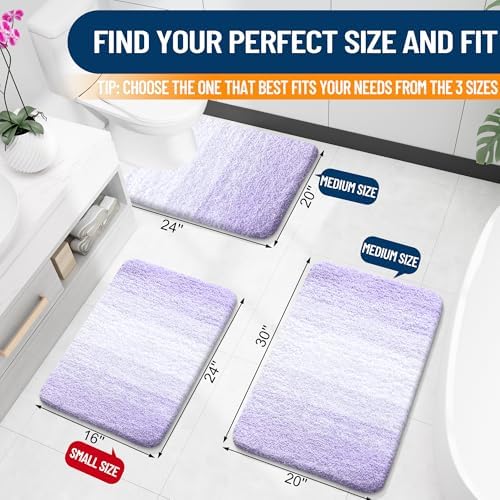 OLANLY Bathroom Runner Rug 59x24, Extra Soft Absorbent Microfiber Bath Rugs - Image 2