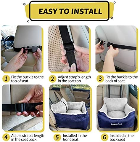 BurgeonNest Dog Car Seat for Small Dogs & Cats Under 25 lbs - Image 6