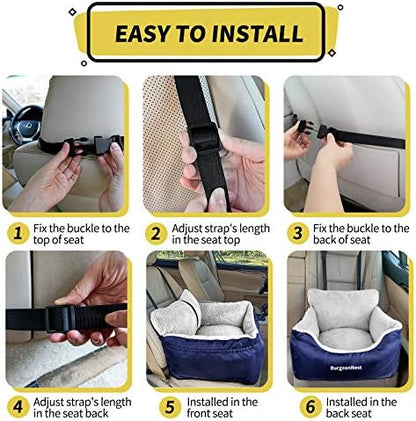 BurgeonNest Dog Car Seat for Small Dogs & Cats Under 25 lbs - Image 6