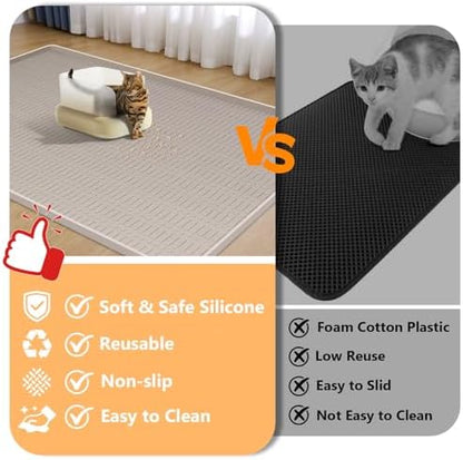 Silicone Cat Litter Mat 47" x 35" Cat Mat - Image 3